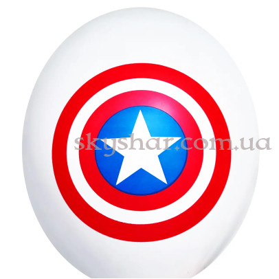Гелієві кульки "Капітан Америка - щит на білому" (30 см) – фото 1