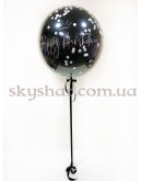 Стеклянный черный шар гигант 70 см с Вашей надписью и конфетти Даблстаф – фото 3