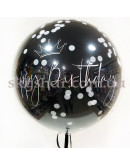 Стеклянный черный шар гигант 70 см с Вашей надписью и конфетти Даблстаф – фото 2 Стеклянный черный шар гигант 70 см с Вашей надписью и конфетти Даблстаф – фото 2