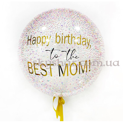 Кулька Баблс з ніжним ассорті пінопластом усередині з Вашим написом 61 см – фото 1