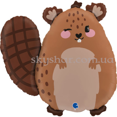 Фольгированный шар "Кокетливый бобр" (Бобер) – фото 1