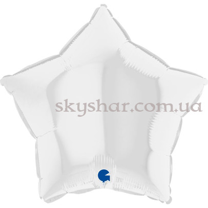 Фольгированный шар "Звезда белая Италия Grabo" 46 см – фото 1