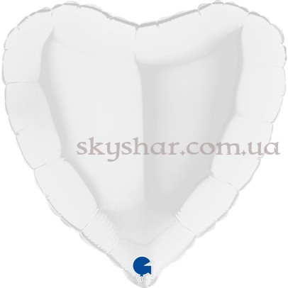 Фольгована кулька "Серце біле Італія Grabo" 46 см – фото 1