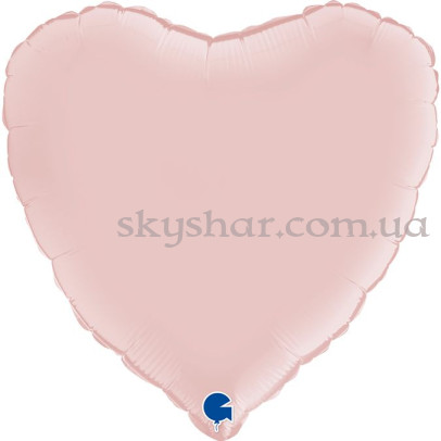 Фольгована кулька "Серце блідо-рожеве" 46 см Італія Grabo – фото 1