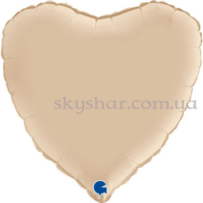 Фольгированный шар "Сердце сатин кремовое Италия Grabo" 46 см – фото 1