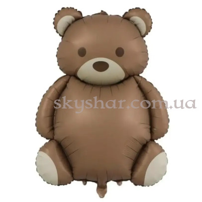 Фольгована кулька "Ведмедик сатин коричневий" – фото 1
