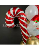 Фольгована кулька "Карамельна тростина червоно-біла (Льодяник)" – фото 3