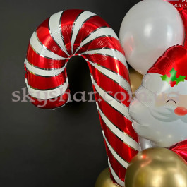 Фольгована кулька "Карамельна тростина червоно-біла (Льодяник)" – фото 19