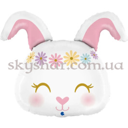 Опция Фольгована кулька "Білий кролик з квіточками" – фото 11