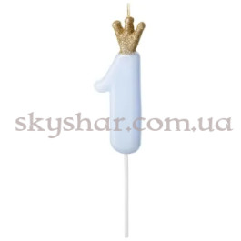 Опция Свеча-цифра 1 светло-голубая с короной – фото 8 Опция Свеча-цифра 1 светло-голубая с короной – фото 8
