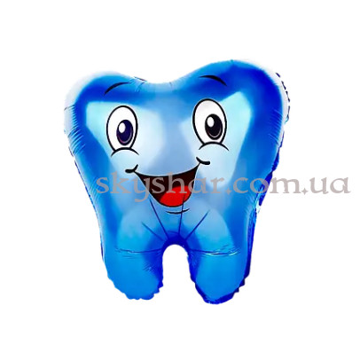 Фольгированный шар фигура "Зуб синий" – фото 1 Фольгированный шар фигура "Зуб синий" – фото 1