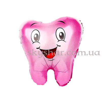 Фольгированный шар фигура "Зуб розовый" – фото 1