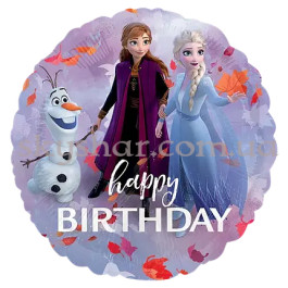 Опция Фольгированный шар круг "Happy Birthday - Холодное сердце 2" (Фроузен) – фото 4