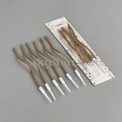 Свічки для торту коктейльні Рожево-золоте 6 шт. – фото 1