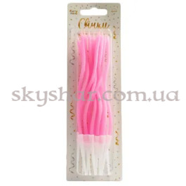 Опция Свічки для торту коктейльні Рожеві 12 шт. – фото 13