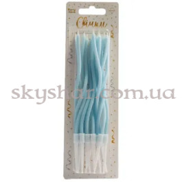 Опция Свічки для торту коктейльні Блакитні 12 шт. – фото 11