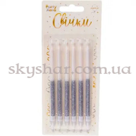 Опция Свечи д/торта глиттер бело-серебристый с подставками 12 см 6 шт – фото 17 Опция Свечи д/торта глиттер бело-серебристый с подставками 12 см 6 шт – фото 17