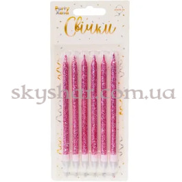 Опция Свечи д/торта глиттер розовый с подставками 12 см 6 шт – фото 19 Опция Свечи д/торта глиттер розовый с подставками 12 см 6 шт – фото 19