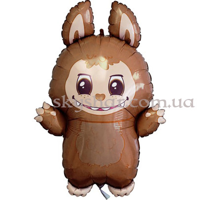 Фольгированный шар фигура "Коричневый Лабубу" (Labubu) – фото 1