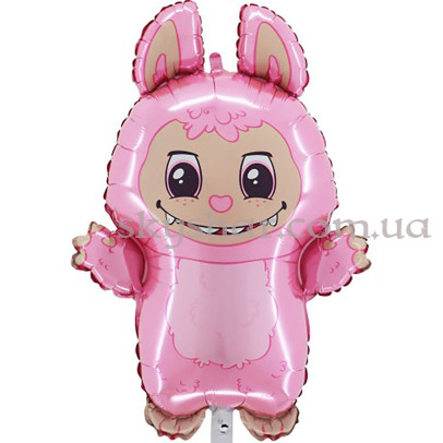 Фольгированный шар фигура "Розовый Лабубу" (Labubu) – фото 1