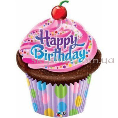 Фольгована кулька "Кекс у рожевій глазурі" – фото 1