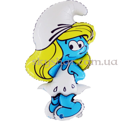 Фольгована кулька фігура "Смурфетка" – фото 1 Фольгована кулька фігура "Смурфетка" – фото 1