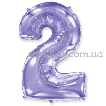 Фольгована цифра "2" Бузкова – фото 1