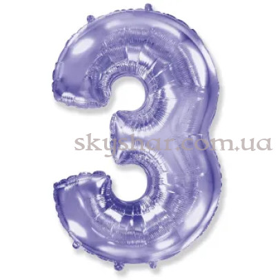 Фольгована цифра "3" Бузкова – фото 1