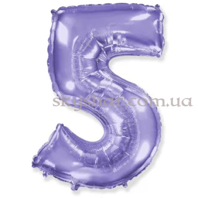 Фольгована цифра "5" Бузкова – фото 1