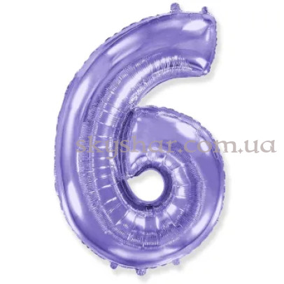 Фольгована цифра "6" Бузкова – фото 1