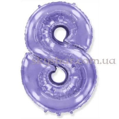Фольгированная цифра "8" Сиреневая – фото 1