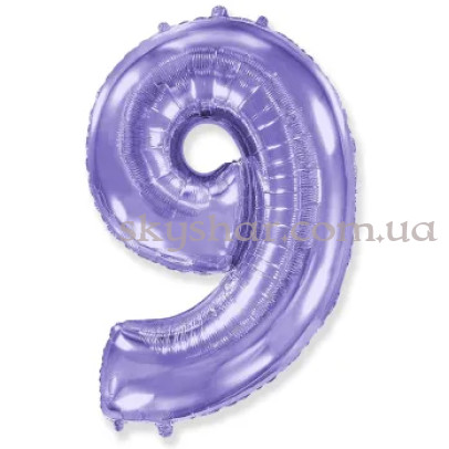 Фольгована цифра "9" Бузкова – фото 1