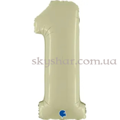 Фольгована цифра "1" Сатин Оливкова – фото 1 Фольгована цифра "1" Сатин Оливкова – фото 1