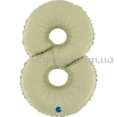 Фольгированная цифра "8" Сатин Оливковая – фото 1