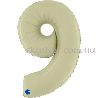 Фольгированная цифра "9" Сатин Оливковая – фото 1 Фольгированная цифра "9" Сатин Оливковая – фото 1