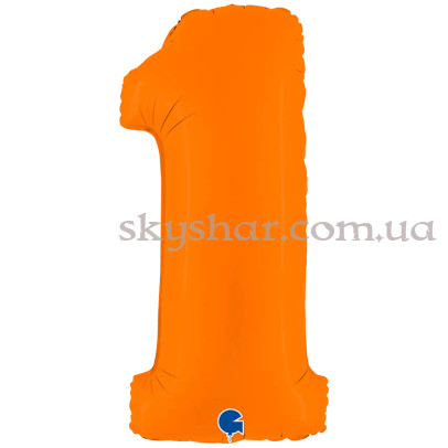 Фольгированная цифра "1" Оранжевая – фото 1