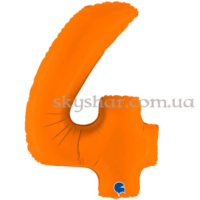 Фольгована цифра "4" Помаранчева – фото 1