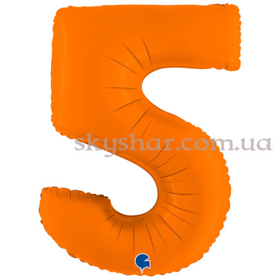 Фольгована цифра "5" Помаранчева – фото 1