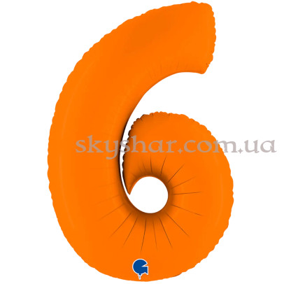 Фольгована цифра "6" Помаранчева – фото 1