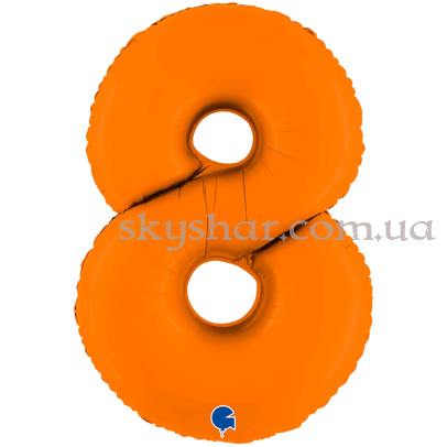Фольгированная цифра "8" Оранжевая – фото 1