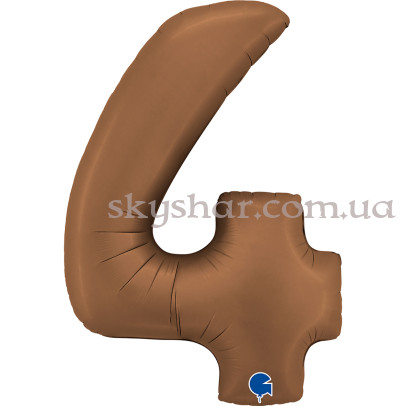 Фольгована цифра "4" Сатин Шоколадна – фото 1 Фольгована цифра "4" Сатин Шоколадна – фото 1