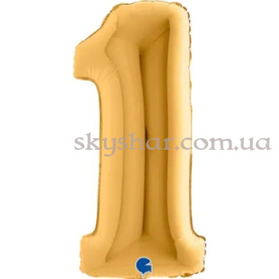 Фольгированная цифра "1" Бронзовая GRABO – фото 1 Фольгированная цифра "1" Бронзовая GRABO – фото 1