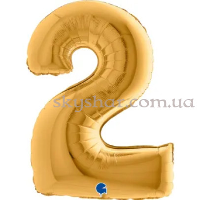 Фольгована цифра "2" Бронзова GRABO – фото 1