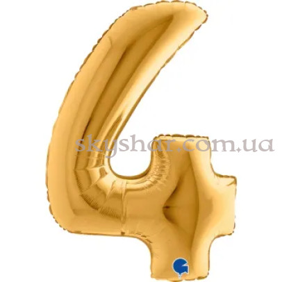 Фольгована цифра "4" Бронзова GRABO – фото 1 Фольгована цифра "4" Бронзова GRABO – фото 1
