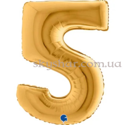 Фольгована цифра "5" Бронзова GRABO – фото 1