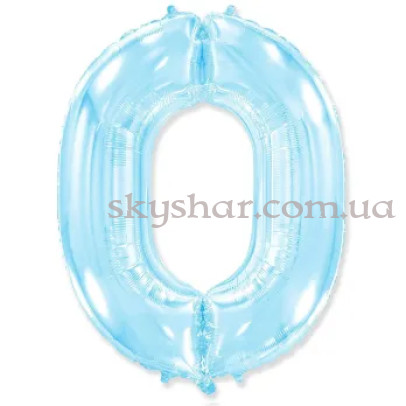 Фольгована цифра «0» Блакитна пастель – фото 1 Фольгована цифра «0» Блакитна пастель – фото 1