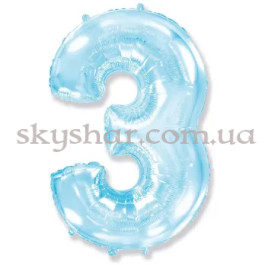 Опция Фольгированная цифра «3» Голубая пастель  – фото 8