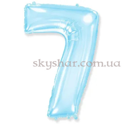 Фольгована цифра «7» Блакитна пастель  – фото 1