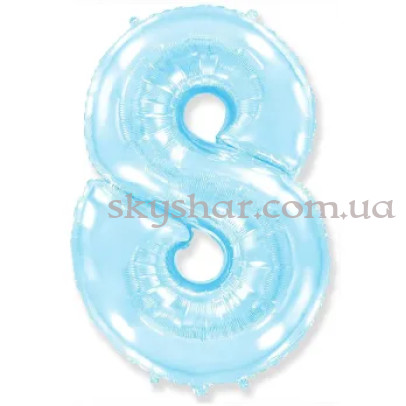 Фольгована цифра «8» Блакитна пастель – фото 1 Фольгована цифра «8» Блакитна пастель – фото 1