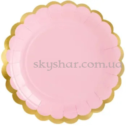 Тарелка нежно розовая бумажная 18см 6шт – фото 1 Тарелка нежно розовая бумажная 18см 6шт – фото 1